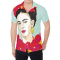 Frida Kahlo And Floral Print Men's Shirt