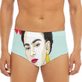 Frida Kahlo And Floral Print Men's Triangle Swim Briefs
