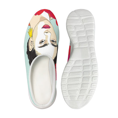 Frida Kahlo And Floral Print Mesh Casual Shoes