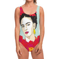 Frida Kahlo And Floral Print One Piece Swimsuit