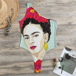 Frida Kahlo And Floral Print One Shoulder Bodysuit
