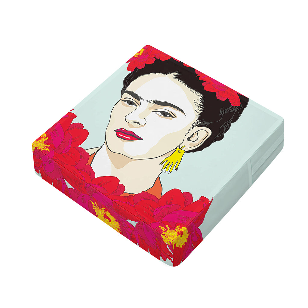 Frida Kahlo And Floral Print Outdoor Seat Cushion Cover