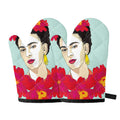 Frida Kahlo And Floral Print Oven Mitts