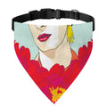 Frida Kahlo And Floral Print Over The Collar Dog Bandana