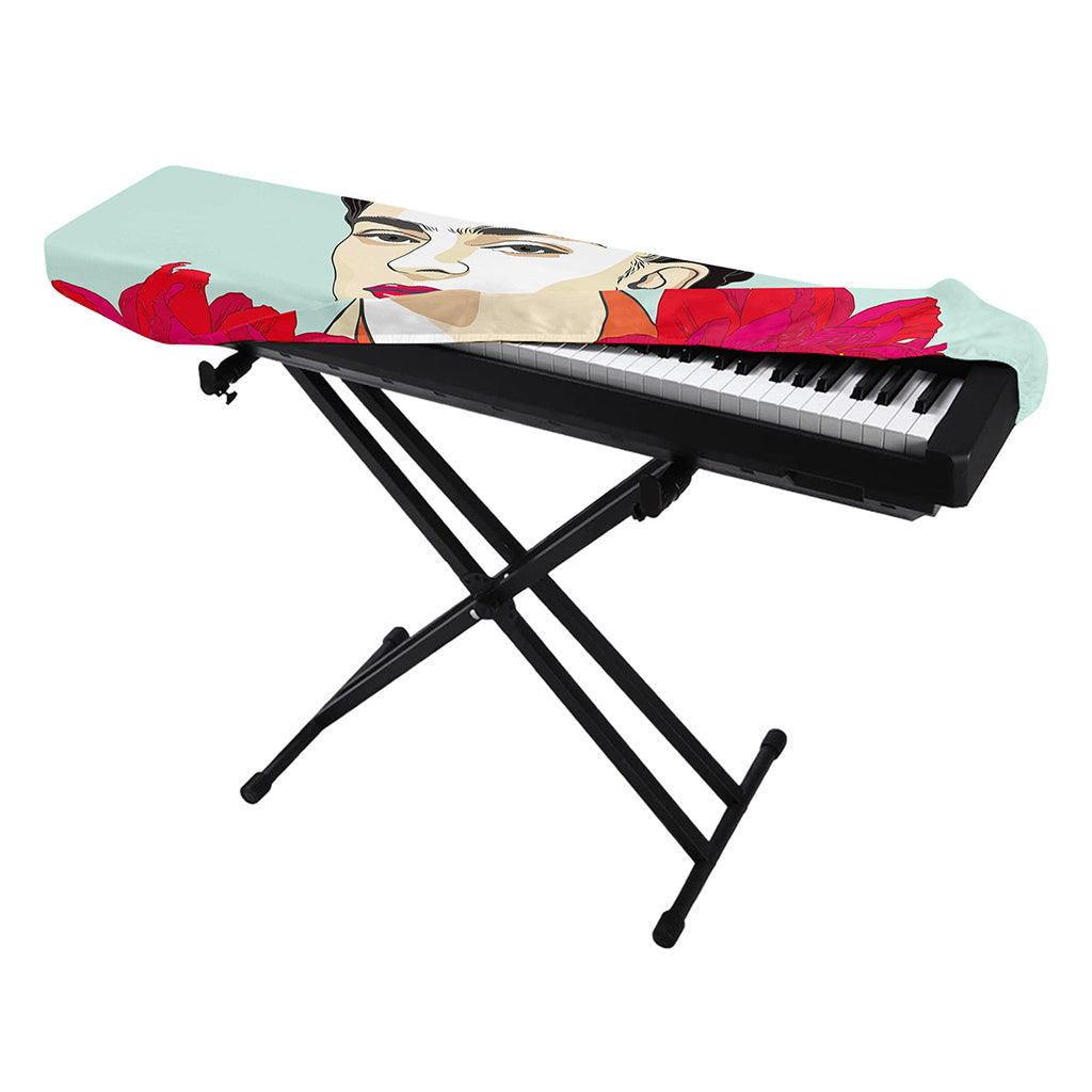 Frida Kahlo And Floral Print Piano Keyboard Cover