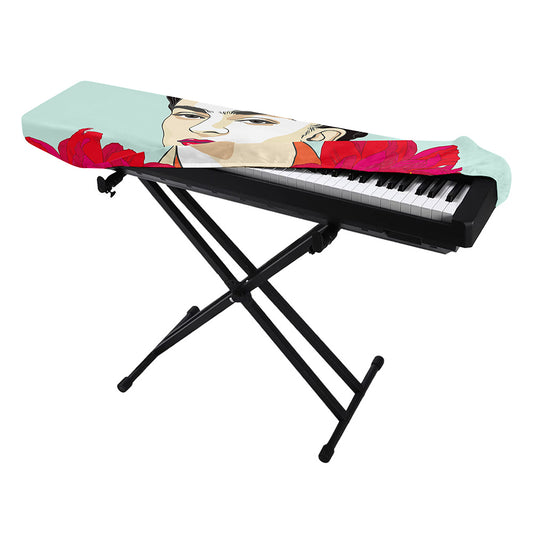 Frida Kahlo And Floral Print Piano Keyboard Cover