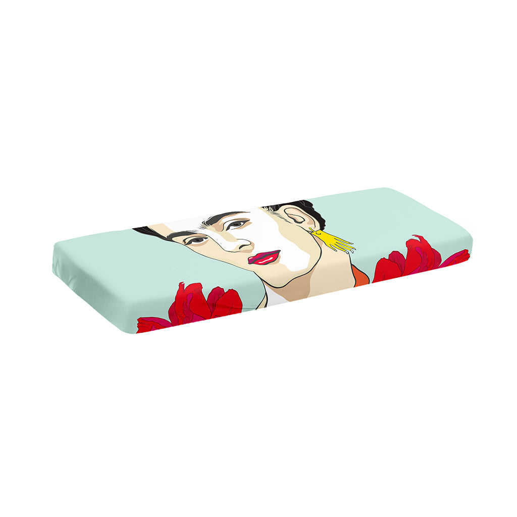 Frida Kahlo And Floral Print Piano Keyboard Cover