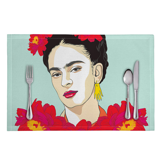 Frida Kahlo And Floral Print Placemat