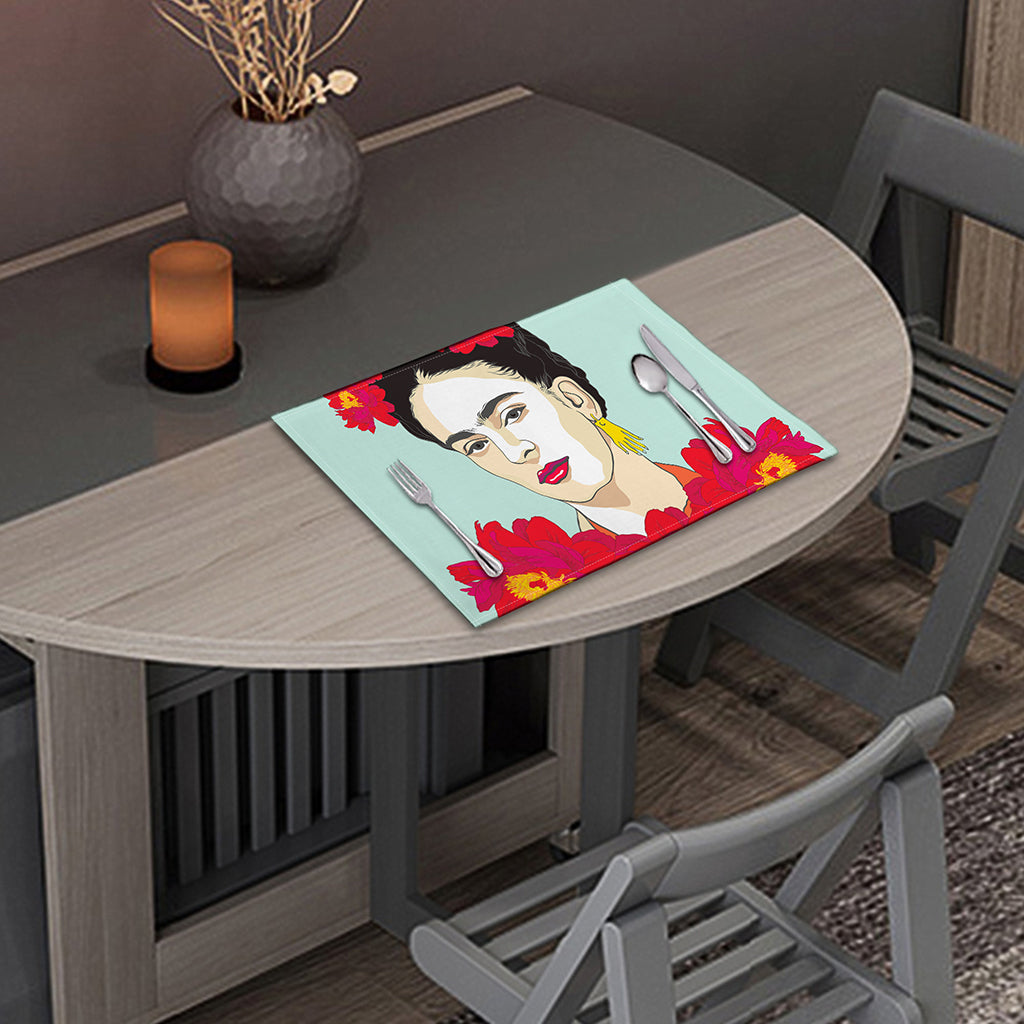 Frida Kahlo And Floral Print Placemat