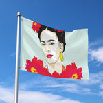 Frida Kahlo And Floral Print Polyester Flag