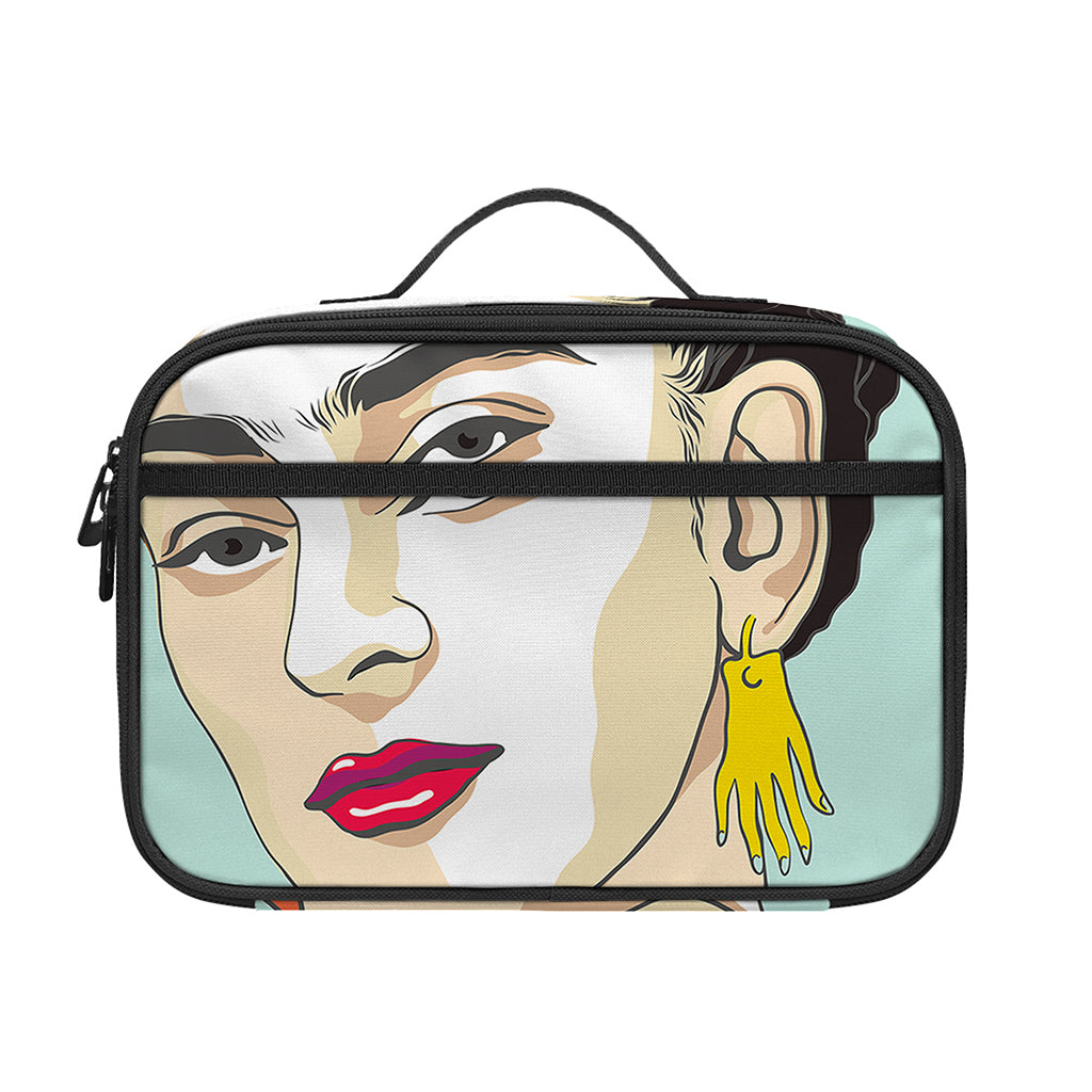 Frida Kahlo And Floral Print Portable Lunch Bag