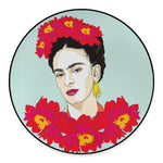 Frida Kahlo And Floral Print Round Floor Mat