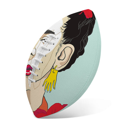 Frida Kahlo And Floral Print Rugby Ball
