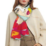 Frida Kahlo And Floral Print Scarf