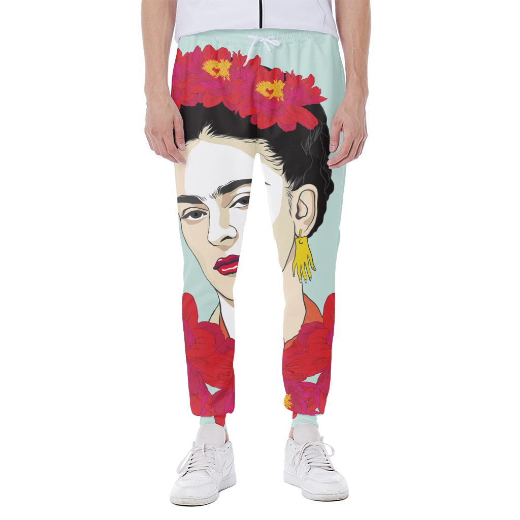 Frida Kahlo And Floral Print Scuba Joggers