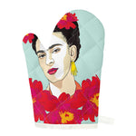 Frida Kahlo And Floral Print Single Oven Mitt