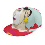 Frida Kahlo And Floral Print Snapback Cap