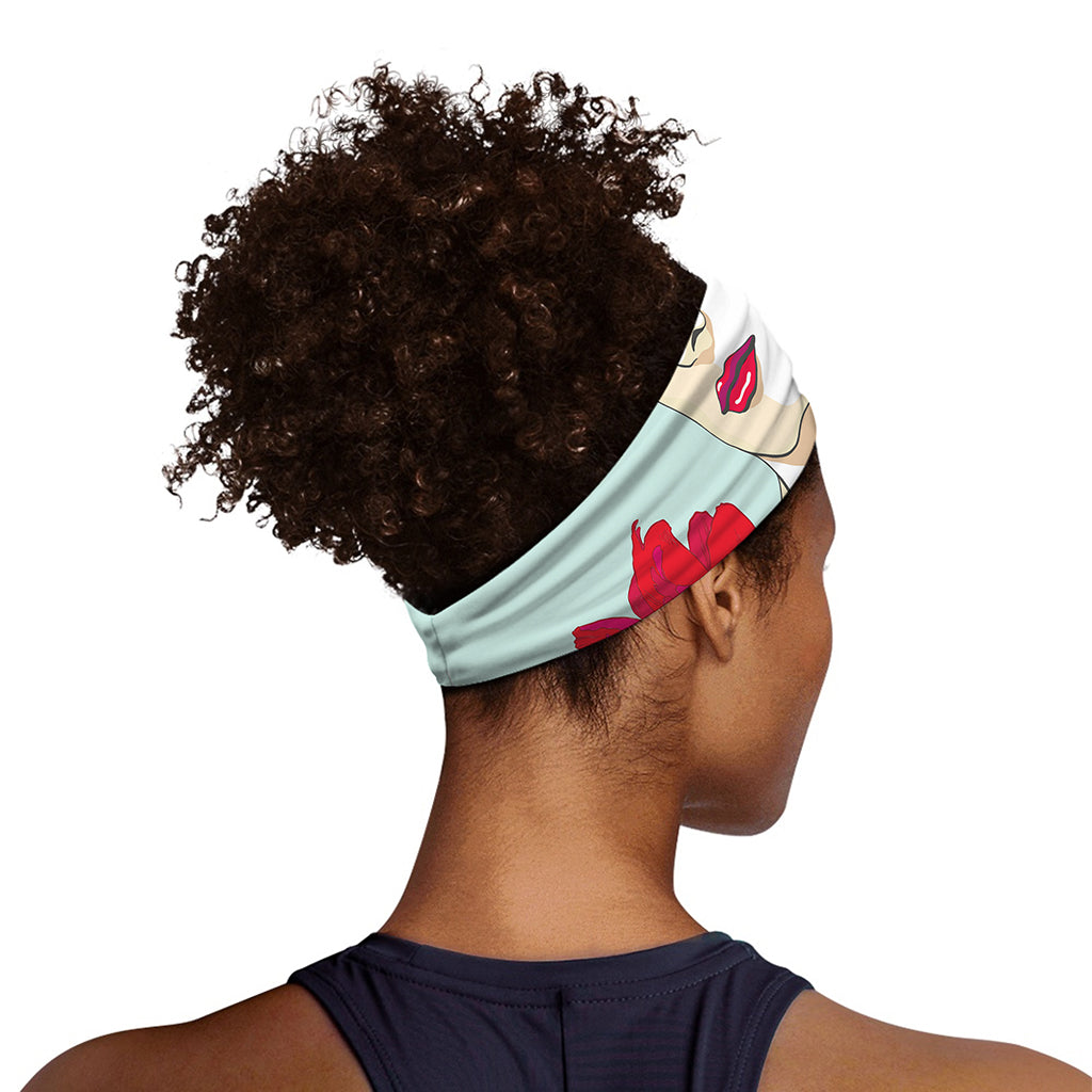 Frida Kahlo And Floral Print Sports Headband