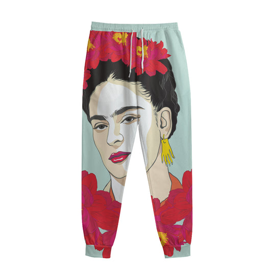 Frida Kahlo And Floral Print Sweatpants