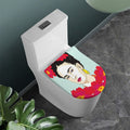 Frida Kahlo And Floral Print Toilet Lid Cover