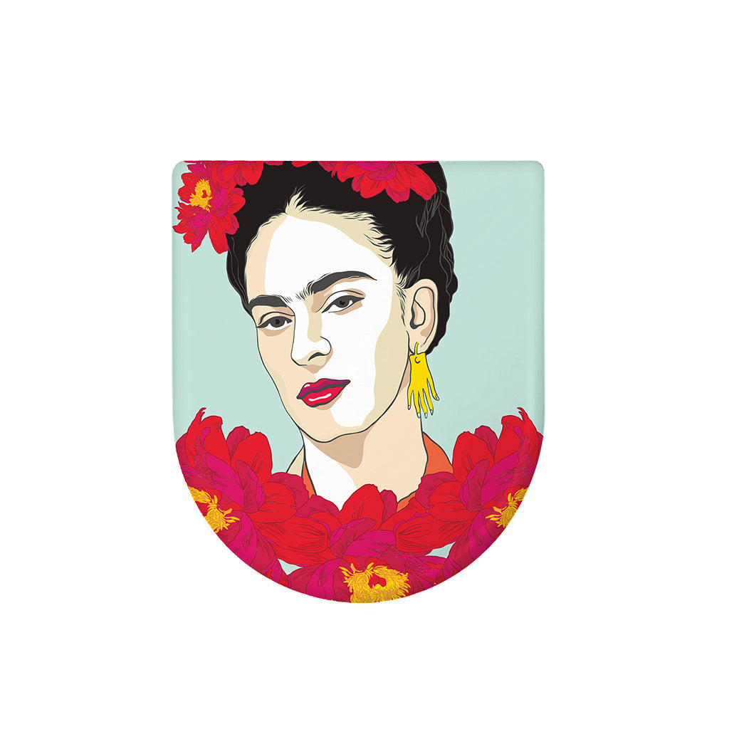 Frida Kahlo And Floral Print Toilet Lid Cover
