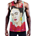 Frida Kahlo And Floral Print Men's Workout Tank Top