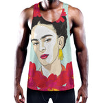 Frida Kahlo And Floral Print Training Tank Top