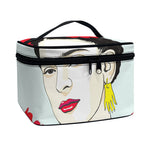 Frida Kahlo And Floral Print Travel Makeup Bag