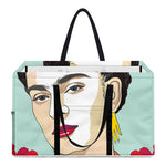 Frida Kahlo And Floral Print Utility Tote Bag