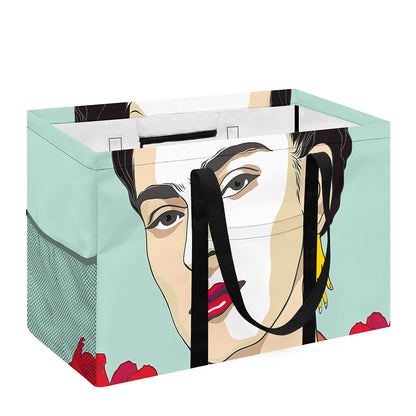 Frida Kahlo And Floral Print Utility Tote Bag