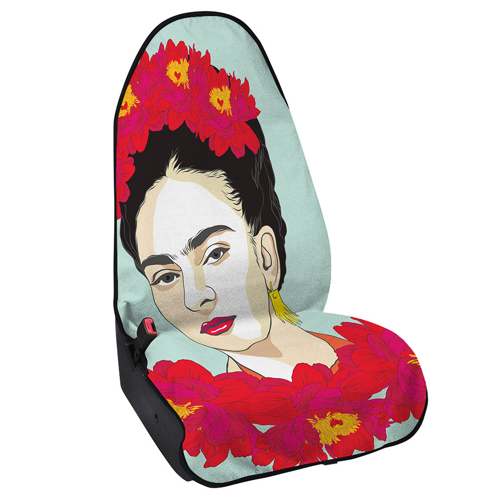 Frida Kahlo And Floral Print Waterproof Car Seat Cover