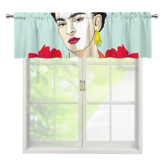 Frida Kahlo And Floral Print Window Valance