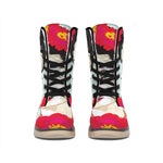 Frida Kahlo And Floral Print Winter Boots