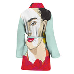 Frida Kahlo And Floral Print Women's Bathrobe