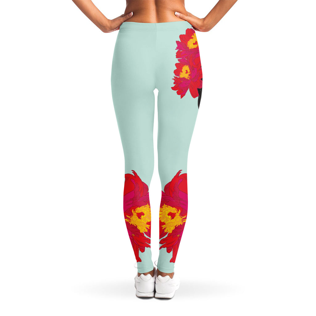 Frida Kahlo And Floral Print Women's Leggings