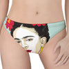 Frida Kahlo And Floral Print Women's Thong