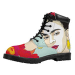 Frida Kahlo And Floral Print Work Boots