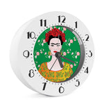 Frida Kahlo And Pink Floral Print Alarm Clock