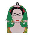 Frida Kahlo And Pink Floral Print School Backpack