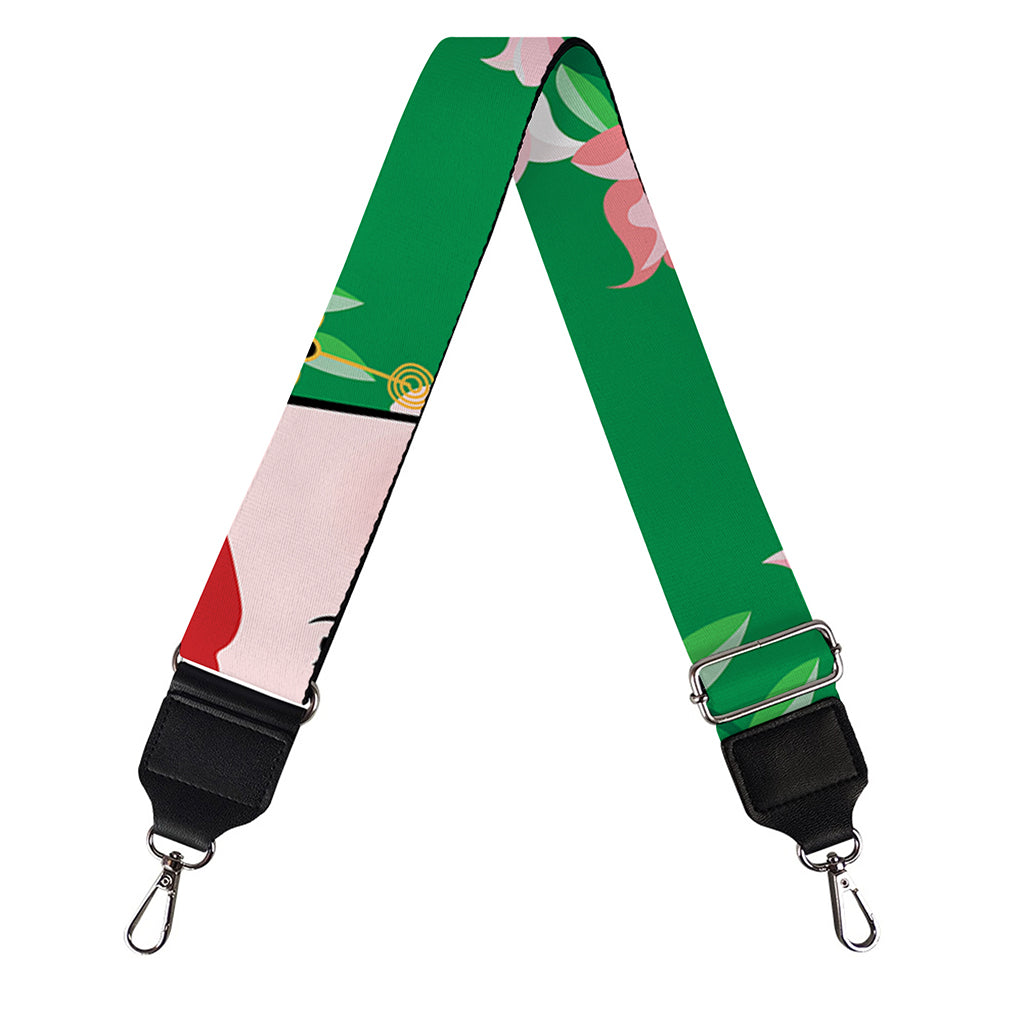 Frida Kahlo And Pink Floral Print Bag Strap
