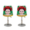 Frida Kahlo And Pink Floral Print Bar Stool Covers