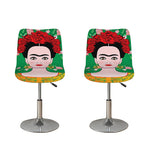 Frida Kahlo And Pink Floral Print Bar Stool Covers