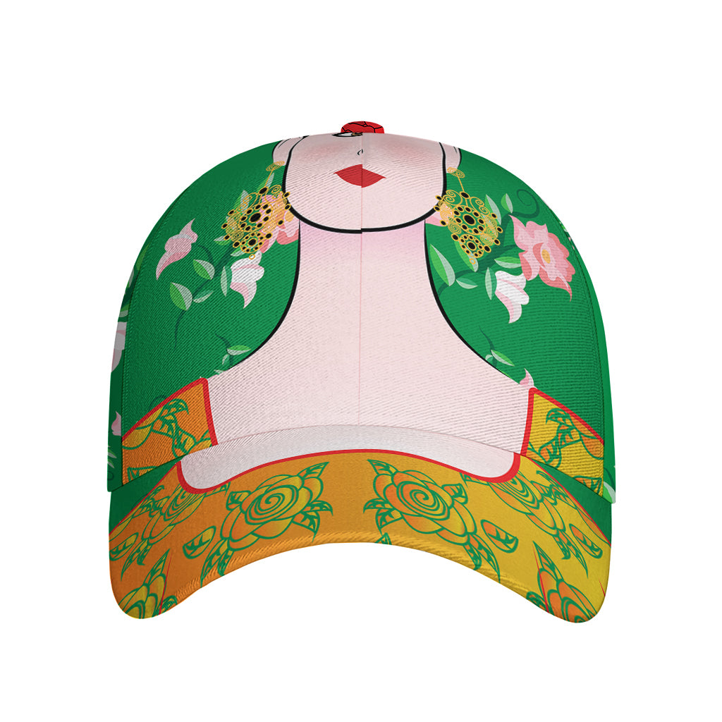 Frida Kahlo And Pink Floral Print Baseball Cap