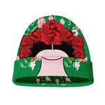 Frida Kahlo And Pink Floral Print Beanie