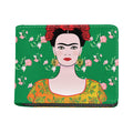 Frida Kahlo And Pink Floral Print Bifold Wallet