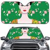 Frida Kahlo And Pink Floral Print Car Windshield Sun Shade