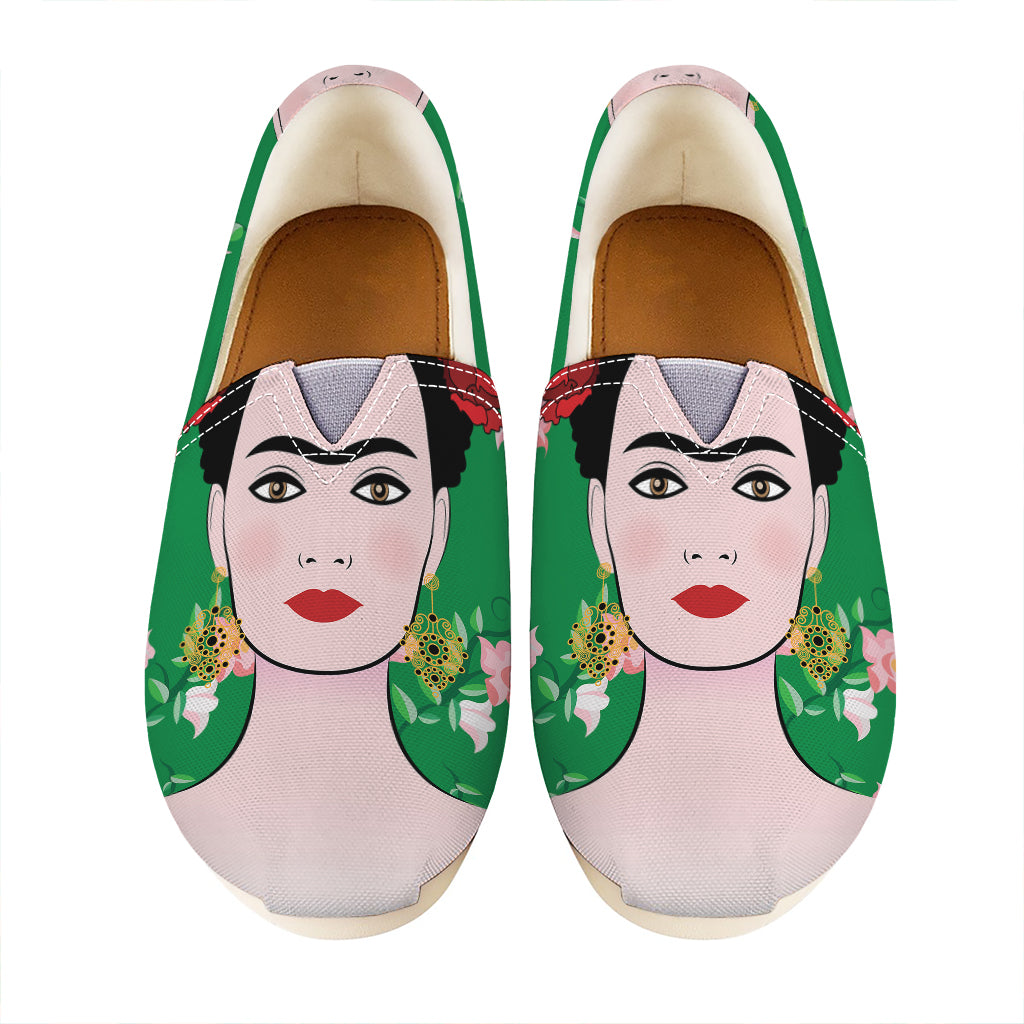 Frida Kahlo And Pink Floral Print Casual Shoes