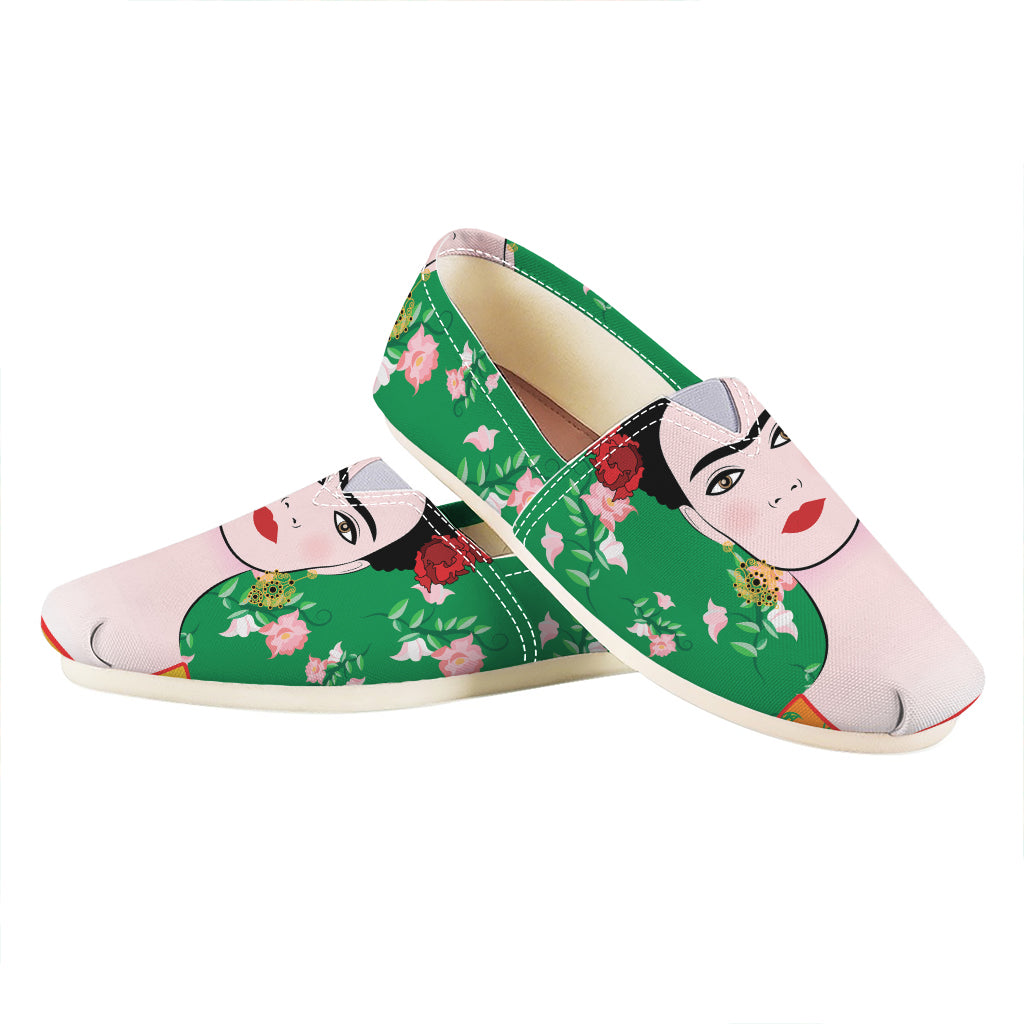 Frida Kahlo And Pink Floral Print Casual Shoes