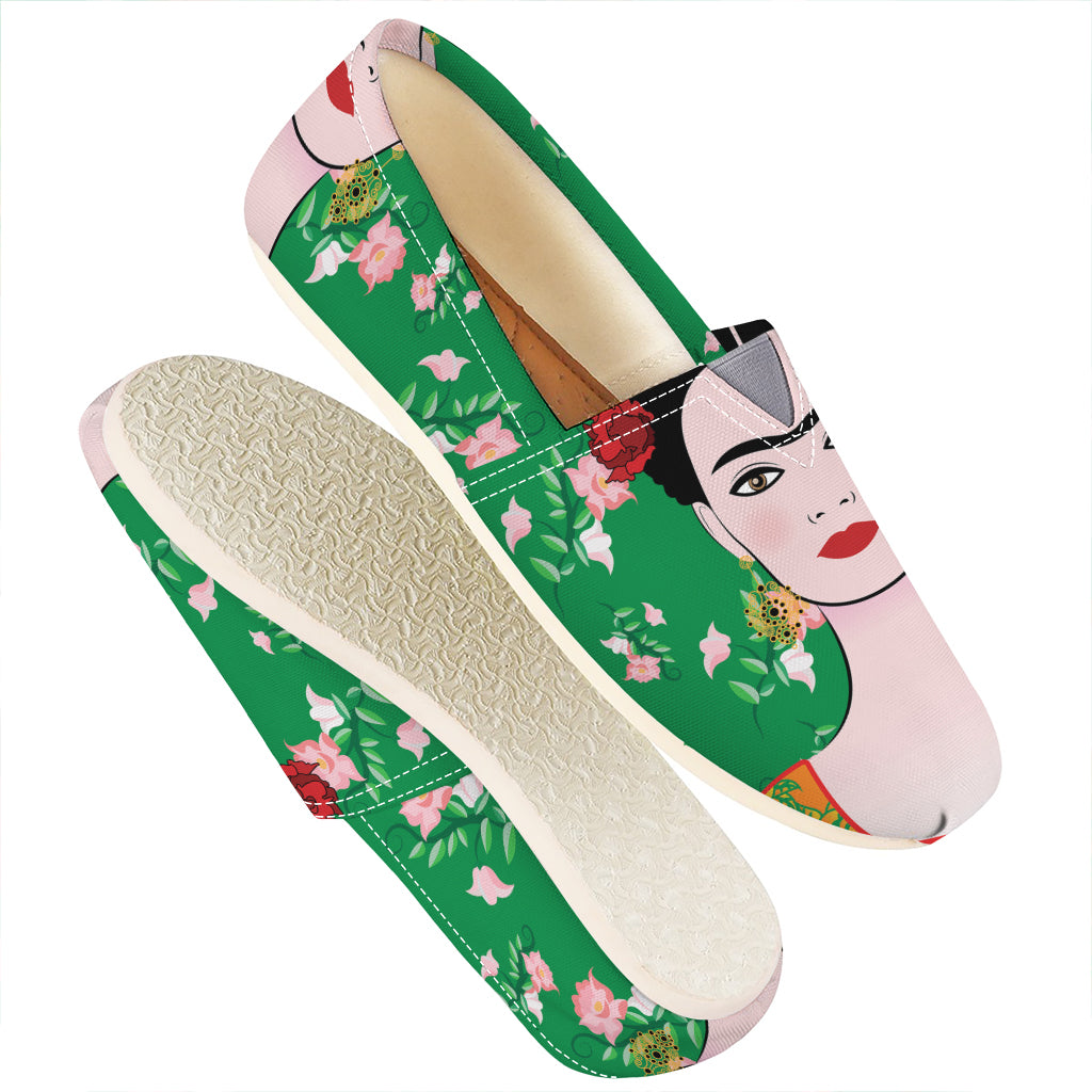 Frida Kahlo And Pink Floral Print Casual Shoes