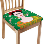 Frida Kahlo And Pink Floral Print Chair Cushion Cover